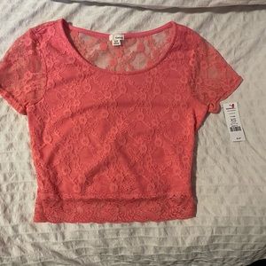 Garage XS pink lace crop top - NEVER WORN, WITH TAG